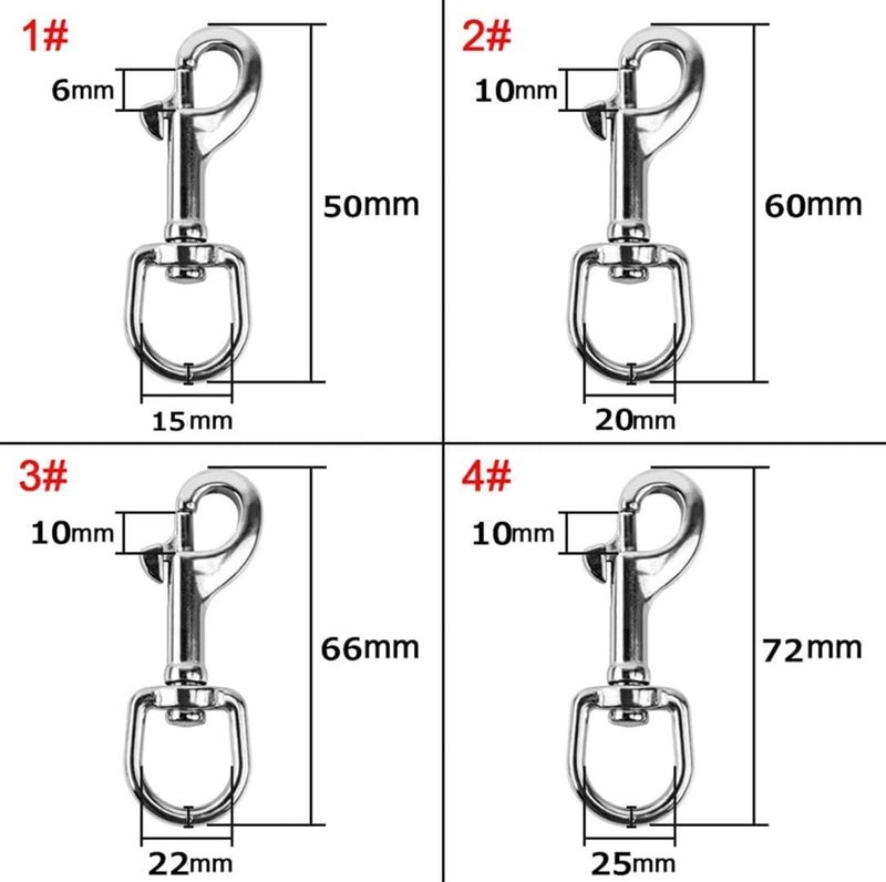 WYSUMMER Trigger Clips Clasp, 8Pcs 4Size Swivel Snap Hooks 360° Swivel Trigger Snap Hooks for Pet Buckle Carabiner Keyring Home Outdoor Camping Picnic Heavy Duty - Image 3